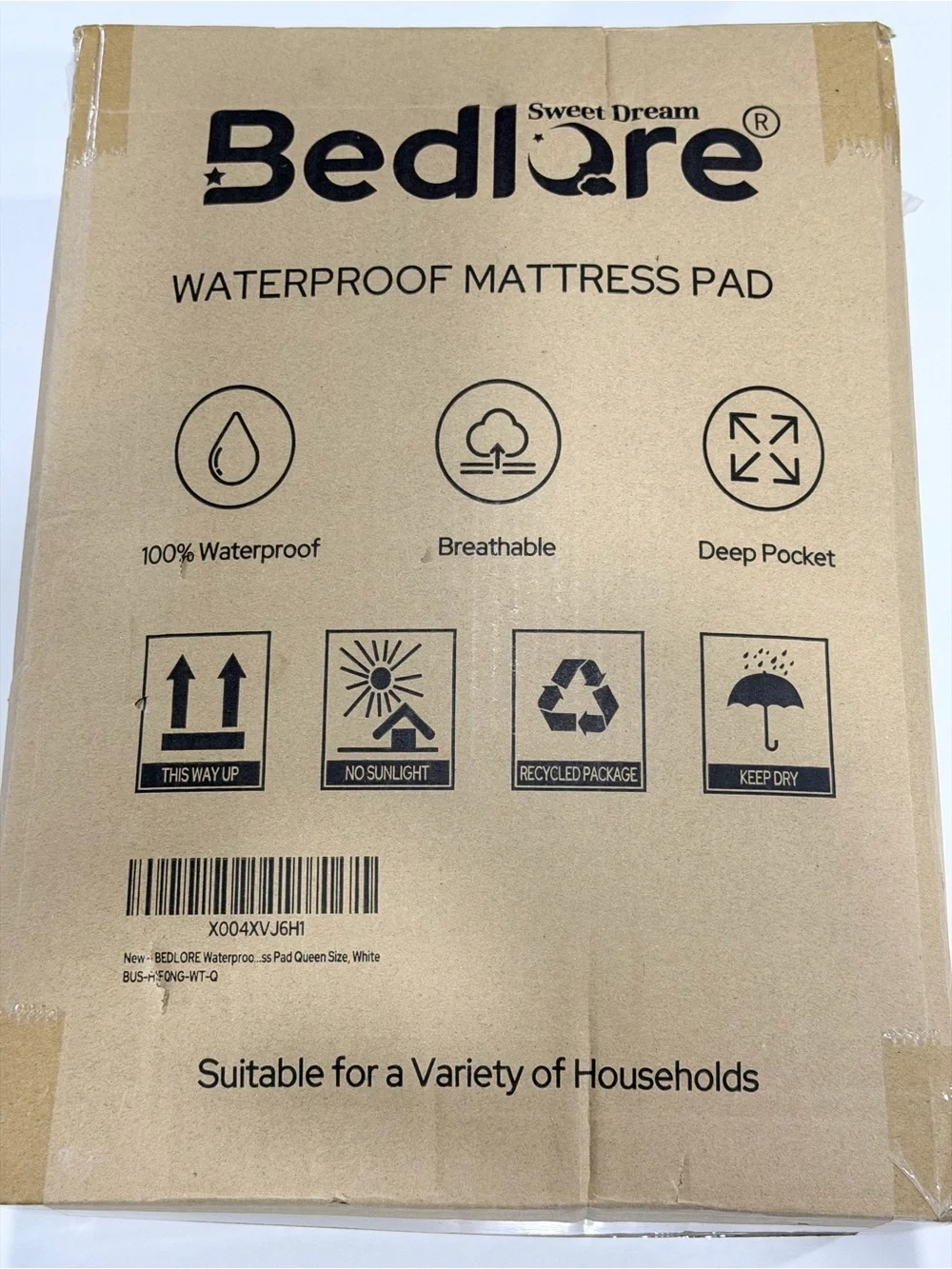 Bedlore White Mattress Pad (Queen Size)